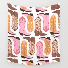 Pink Cowboy Boots  Wall Tapestry