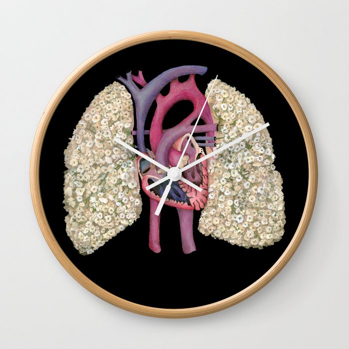 Fetal Heart with Baby's Breath Lungs Wall Clock