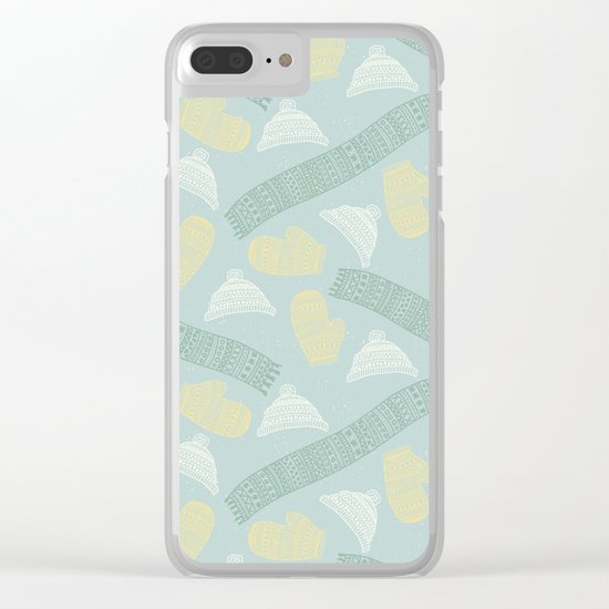 Merry Christmas- Winter fun pattern Clear iPhone Case