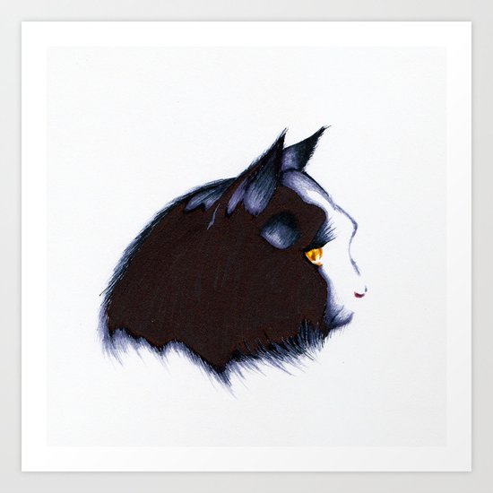 black cat Art Print