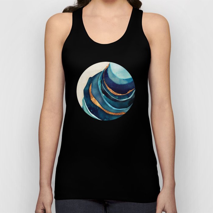 Abstract Blue with Gold Unisex Tanktop