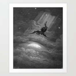Satan descends upon Earth Gustave Dore Art Print