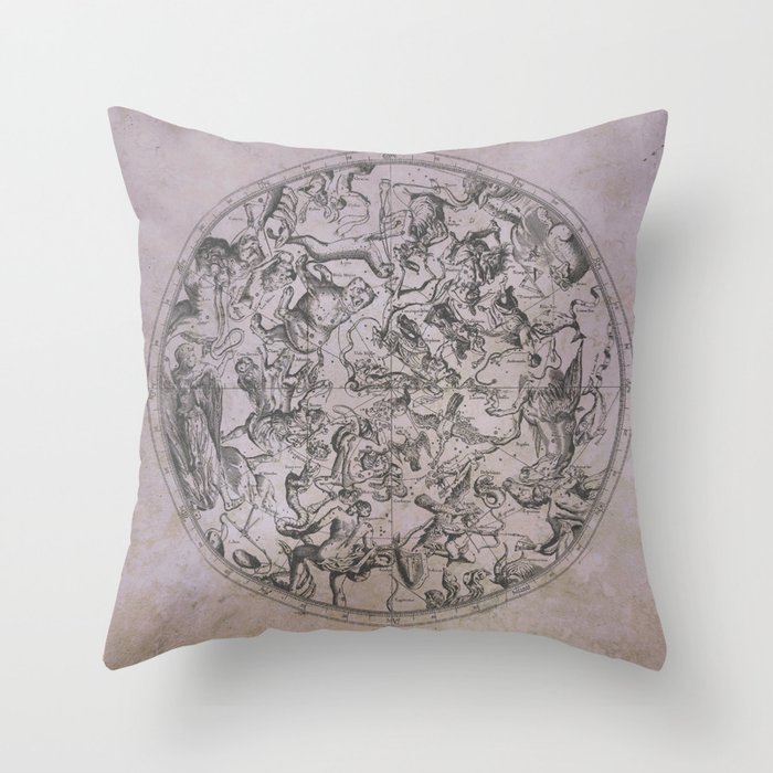Vintage Constellations & Astrological Signs | Beetroot Paper Throw Pillow