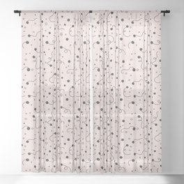 Abstract festive geometric pattern in pink and grey Sheer Curtain
