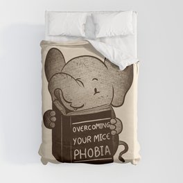 Elephant Overcoming Your Mice Phobia Duvet Cover