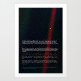 Pale Blue Dot - Voyager 1 & Carl Sagan quote Art Print
