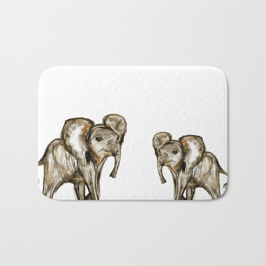 Baby Elephant Blue Bath Mat