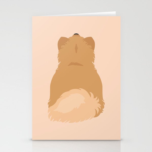 Orange Pomeranian Back Stationery Cards