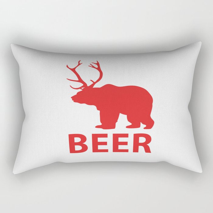 Bear + Deer = Beer Rectangular Pillow
