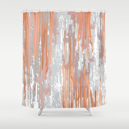 Abstract ink. Gray. metallic. orange. abstract. .minimalist. line. minimalism. lines. Shower Curtain
