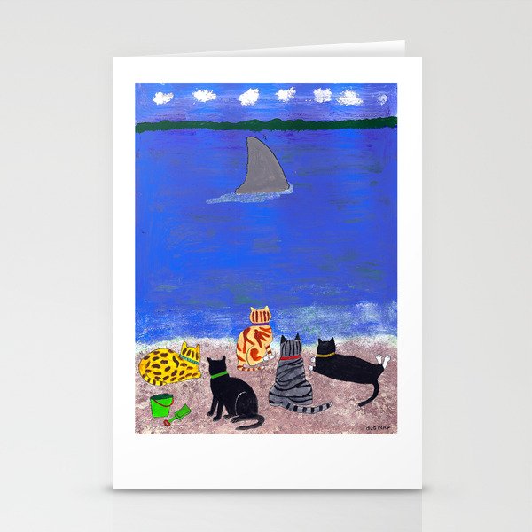 Cats on the Beach Stationery Cards