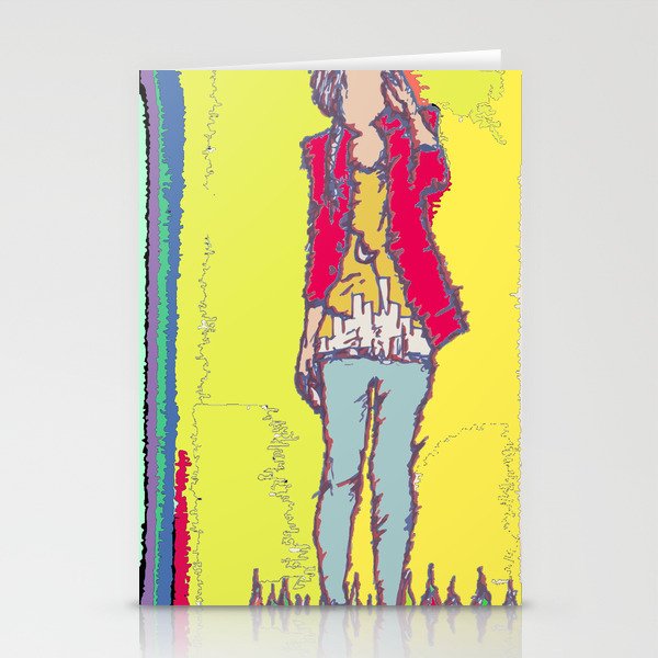 A Yellow Girl Stationery Cards