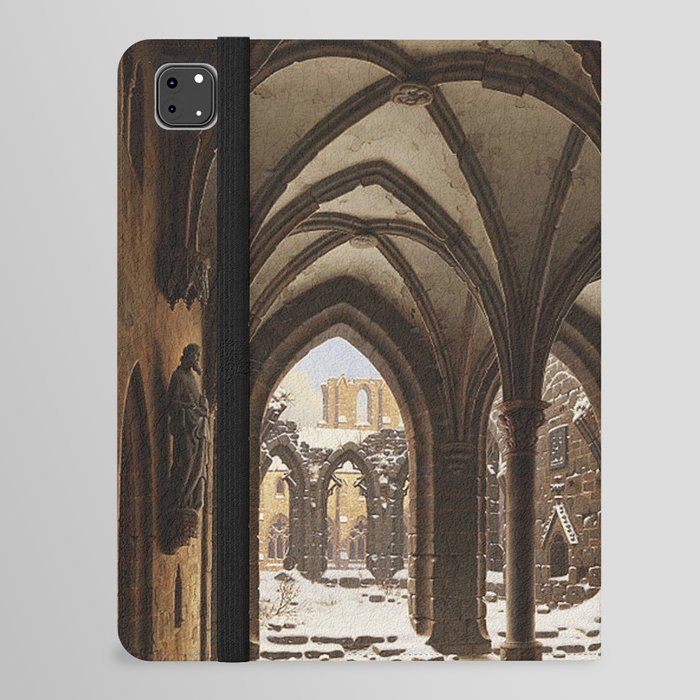  The ruins of the Walkenried monastery in winter - Carl Georg  Hasenpflug iPad Folio Case
