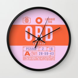 Luggage Tag B - ORD Chicago USA Wall Clock | Luggage, Luggagetag, Airport, 70S, Travel, Chicago, Graphicdesign, Usa, Ord, Airline 