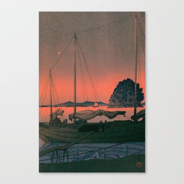 Harbour Sunset by Kawase Hasui Canvas Print