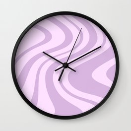 Swirl Marble Stripes Pattern (lavender) Wall Clock