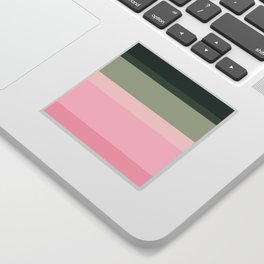Esay - Green and Pink Geometric Minimal Stripe Pattern Design  Sticker