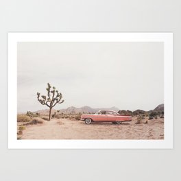 California Living Kunstdrucke | Orange, Coral, Car, Vehicle, Digital, Joshua Tree Cactus, Digital Manipulation, Joshua Tree, Boho, Photo 