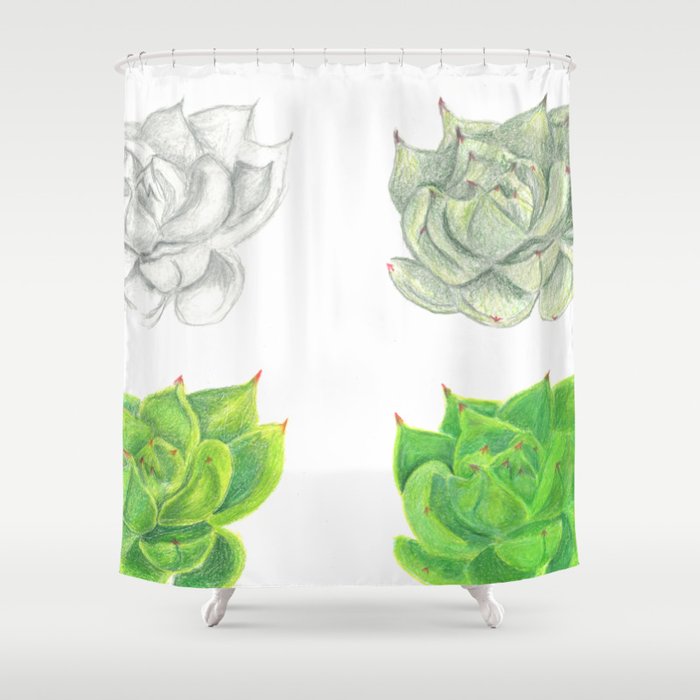 Succulent Growth Shower Curtain