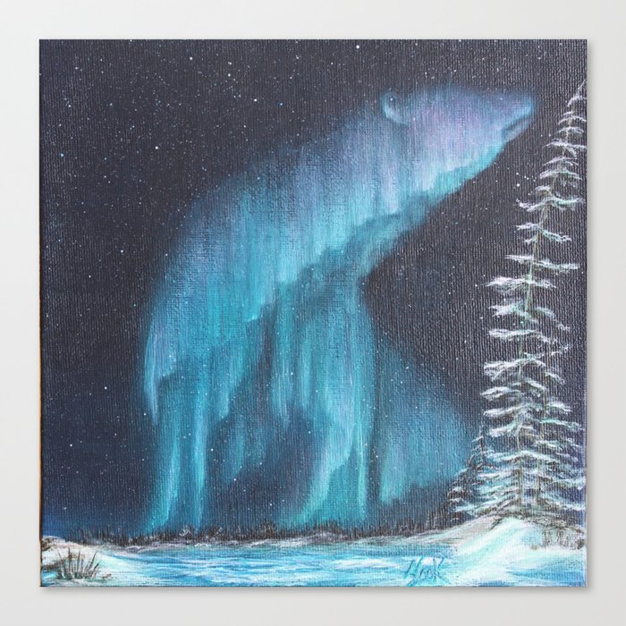 Aurora Bear Canvas Print