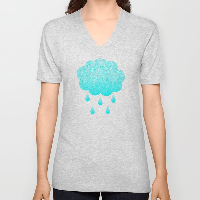 Cloud and randrops V Neck T Shirt