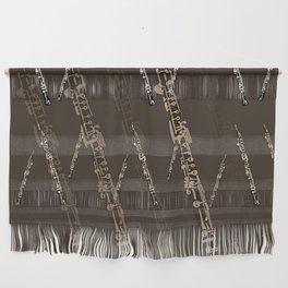 Oboe Pattern in Brown Wall Hanging