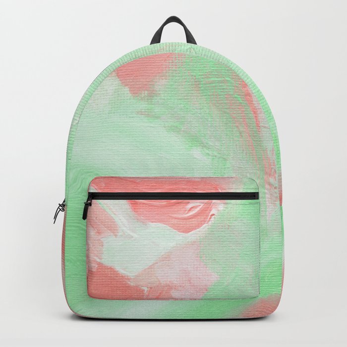 Coral Mint Abstract Backpack