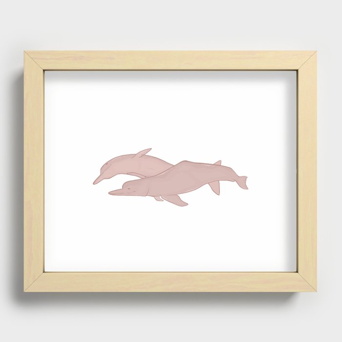 Amazon Pink River Dolphin Recessed Framed Print