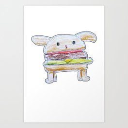 burger dog Art Print