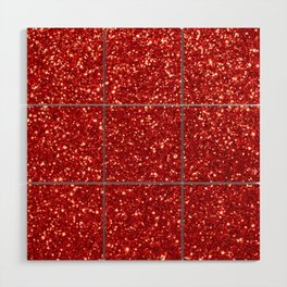 red glitter sparkle  Wood Wall Art