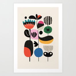Mid Century Eclectic Abstract Botanical Print 1 Art Print