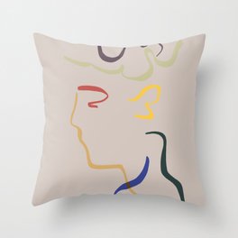 Rhett modern line drawing portrait Throw Pillow