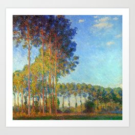 Poplars on the banks of the River Epta, Greece landscape painting by Claude Monet Art Print