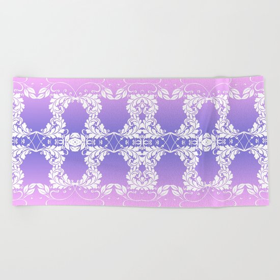 Leaves on Rose Powder Beach Towel