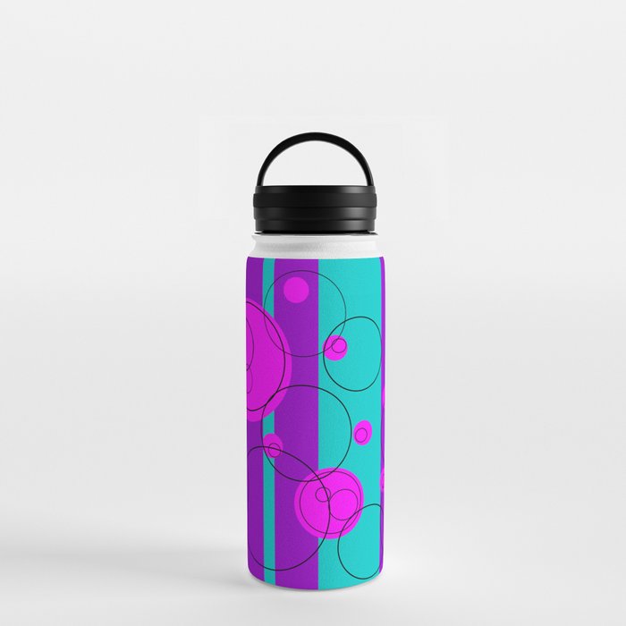 Turquoise and Violet Retro Water Bottle