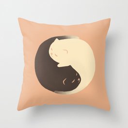 Hidden cat 9 Yin Yang kitty Throw Pillow