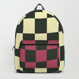Tricolor warp checked Backpack