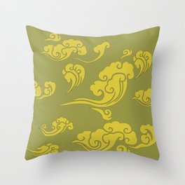 Cloud Swirls - Yellow Throw Pillow