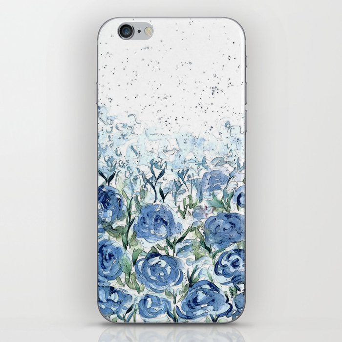 Abstract blue rose  iPhone Skin