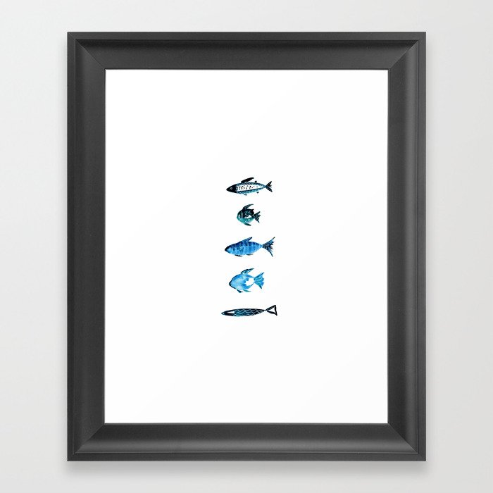 5 little fishes  Framed Art Print