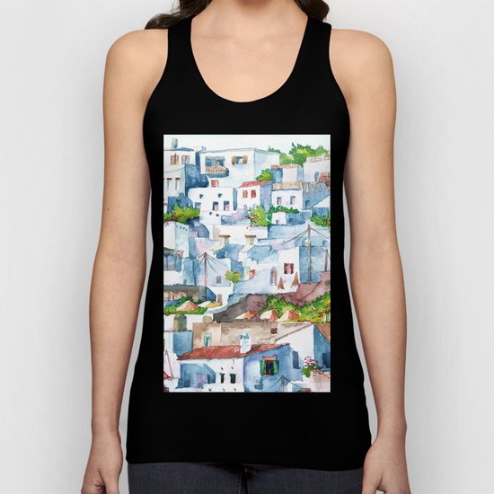 Panorama of Lindos Unisex Tank Top