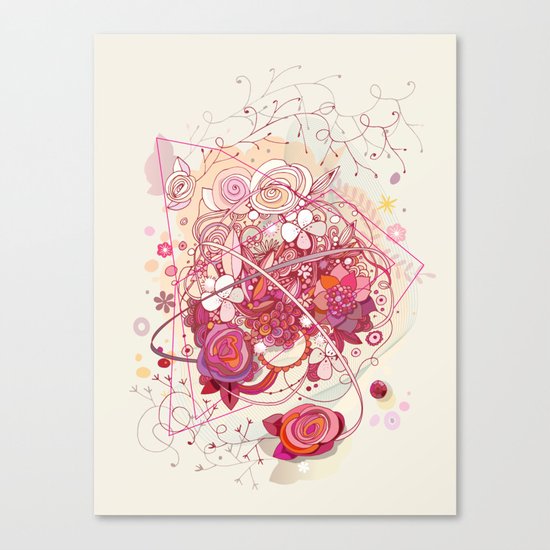 Floral universe orbit Canvas Print