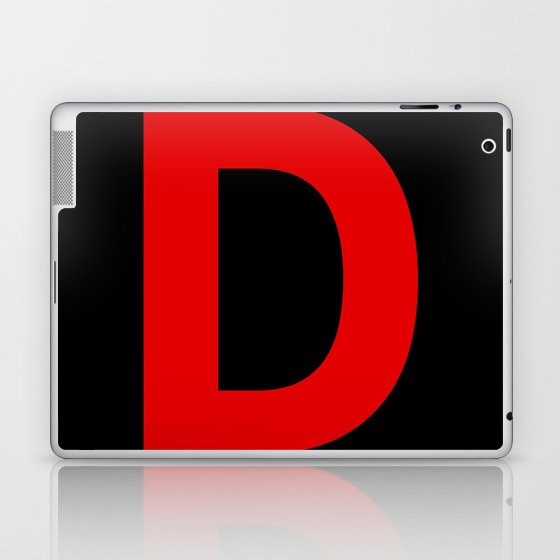 Letter D (Red & Black) Laptop & iPad Skin