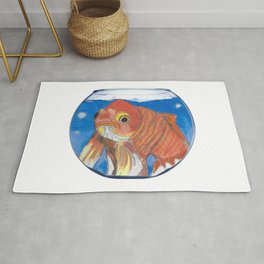 Gertrude the Goldfish in a Fishbowl  Area & Throw Rug