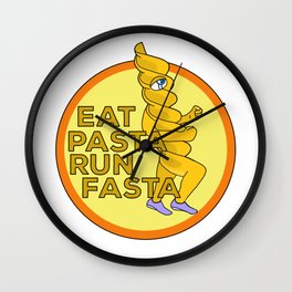 Eat Pasta Run Fasta Wall Clock | Crosscountry, Carbs, Justrun, Goodnoodle, Runner, Quotes, Ruanandeat, Runfastaeatpasta, Drawing, Fueledbyramen 