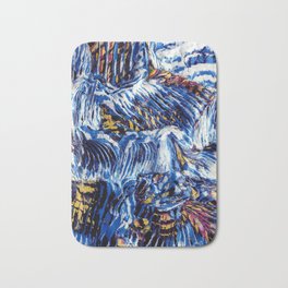 Hokusai's Wave Abstracted Bath Mat | Sea, Water, Colorful, Hokusai, Oil, Waterfall, Sophisticated, Popular, Abstract, Crashingwaves 