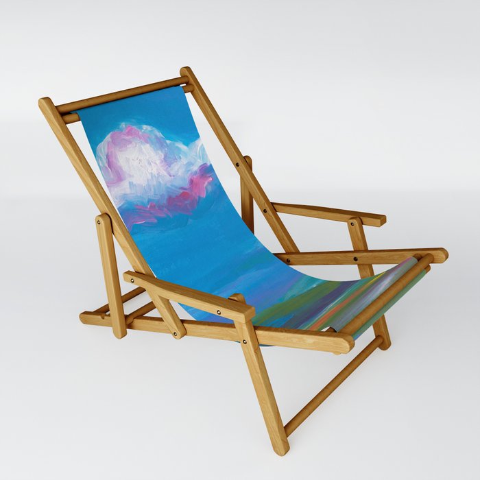 Meadow Hills Landscape Painting Sling Chair
