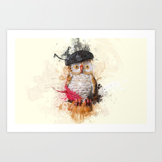 Spain Owl Art Print