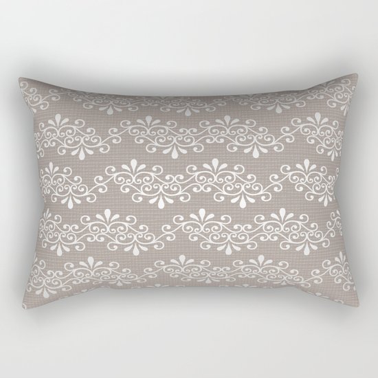 Lace on Burlap Rectangular Pillow