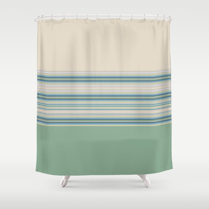 Mint Green Cream Stripes Shower Curtain By Artaddiction45 Society6